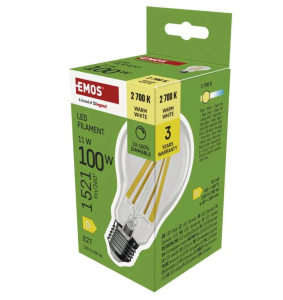 Żarówka LED Filament A60 / E27 / 11W (100W) / 1521 lm / ciepła biel / ściemnialna