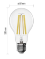 Żarówka LED Filament A60 / E27 / 11W (100W) / 1521 lm / ciepła biel / ściemnialna