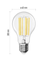 Żarówka LED Filament A60 A CLASS/ E27 / 7,2 W (100 W) / 1521 lm / neutralna biel