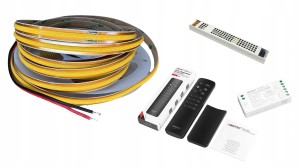 Zestaw 5m taśma LED FreeCUT COB 4000K neutralna 65W + pilot + zasilacz