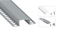 Zestaw TEKKNI HORST srebrny, klosz transparentny 3 m – profil LED TEKKNI LedLabs – wroled.pl