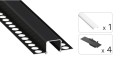 Zestaw TEKKNI MOSSO czarny, klosz mleczny 2,02 m – profil LED TEKKNI LedLabs – wroled.pl