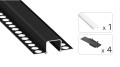 Zestaw TEKKNI MOSSO czarny, klosz mleczny 3 m – profil LED TEKKNI LedLabs – wroled.pl