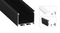 Zestaw TEKKNI NORS czarny, klosz transparentny 2,02 m – profil LED TEKKNI LedLabs – wroled.pl