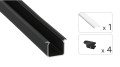 Zestaw TEKKNI SKAGEN czarny, klosz mleczny 3 m – profil LED TEKKNI LedLabs – wroled.pl