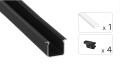 Zestaw TEKKNI SKAGEN czarny, klosz mrożony 2,02 m – profil LED TEKKNI LedLabs – wroled.pl