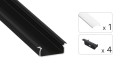 Zestaw TEKKNI TVED czarny, klosz mleczny 3 m – profil LED TEKKNI LedLabs – wroled.pl