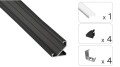 Zestaw TEKKNI BARDE czarny, klosz transparentny 3 m – profil LED TEKKNI LedLabs – wroled.pl
