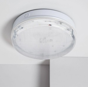 Plafon LED 24W Okrągły Zewnętrzny Ø285 mm 6500K IP65 ze Światłem Awaryjnym Niestałym Hublot Biały