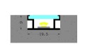 Profil LED 3m IP54 hermetyczny srebrny klosz mleczny + akcesoria