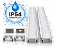 Profil LED wpuszczany 2m IP54 hermetyczny srebrny klosz mleczny + akcesoria