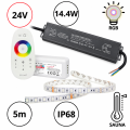 ZESTAW LED DO SAUNY - TAŚMA LED RGB 14,4W 5M + STEROWNIK + ZASILACZ 24V