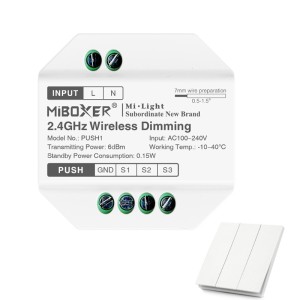 Bezprzewodowy przekaźnik 2.4GHz 100-230V MONO do 3-strf PUSH1-3