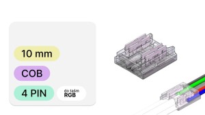 RGB złączka taśma do przewodu, 4 pinowa, PCB 10mm, do COB, max 4A, GEN3
