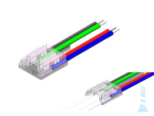RGB złączka taśma sterownik 4 pin PCB 10mm do COB max 4A GEN3