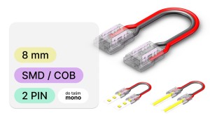 MONO złączka taśma przewód taśma 2 pin PCB 8mm do SMD/COB max 6A GEN3