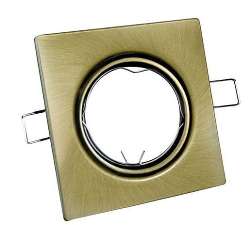 Oprawa halogenowa LED podtynkowa kwadratowa ruchoma patyna