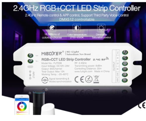 Mi.Light STEROWNIK RGB+CCT max12A RF WIFI FUT039