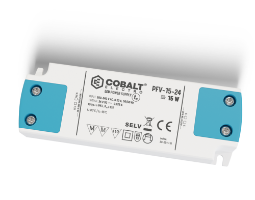 Zasilacz LED CobaltElectro PFV 24V 15W IP20