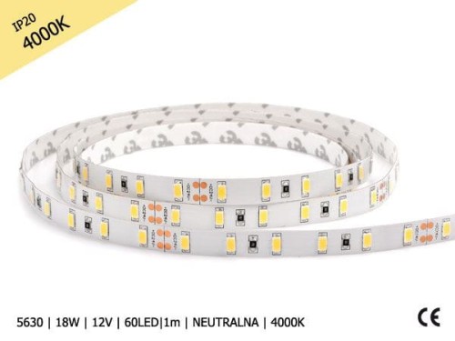 Taśma LED EKO 5630 18W/m neutralna IP20