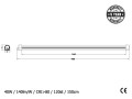 OPRAWA LINIOWA 40W / 140lm/W / 6000K / CRI>80 / 120st / IP42 / IK10 / 150cm