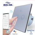 Włącznik dotykowy WIFI podwójny szary zestaw WELAIK ®