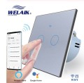 Włącznik dotykowy roletowy / żaluzjowy WIFI zestaw srebrny WELAIK ®
