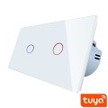 Włącznik dotykowy WIFI Tuya 1+1 biały zestaw WELAIK ®