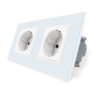 Gniazdo 230v schuko podwójne kolor biały WELAIK ®