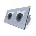 Gniazdo 230v schuko podwójne kolor srebrny WELAIK ®