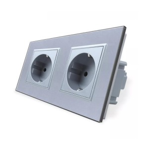 Gniazdo 230v schuko podwójne kolor srebrny WELAIK ®