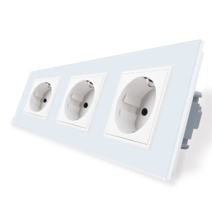 Gniazdo 230v schuko potrójne kolor biały WELAIK ®