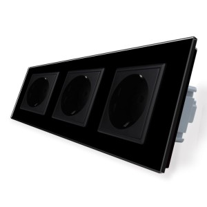 Gniazdo 230v schuko potrójne kolor czarny WELAIK ®
