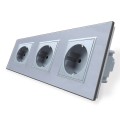 Gniazdo 230v schuko potrójne kolor srebrny WELAIK ®