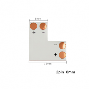 ZŁĄCZKA LED 8mm KĄTOWA "L"