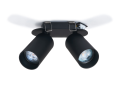 Oprawa halogenowa podtynkowa ruchoma z aluminium LED Lungo x2 - Czarny mat