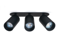 Oprawa halogenowa podtynkowa ruchoma z aluminium LED Lungo x3 - Czarny mat