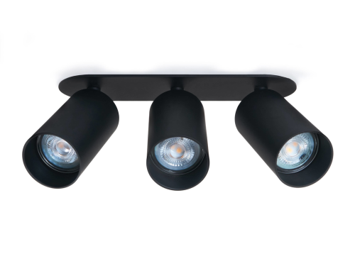 Oprawa halogenowa podtynkowa ruchoma z aluminium LED Lungo x3 - Czarny mat