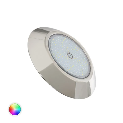 Reflektor Basenowy Natynkowy LED RGBW Waterproof 12V DC IP68 Stal Nierdzewna 12W