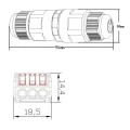 Złącze Kablowe Wodoszczelne 3 Kontakty 0.5-2.5mm² IP68 Bez Śrubek