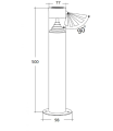 Lampa Ogrodowa Solarna Zewnętrzna LED 1.5W Naziemna Słupek ze Stali Nierdzewnej z Czujnikiem Ruchu Inti Inox 5000K