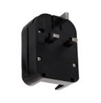 Adapter wtyczki typu F (UE) z szeroką głowicą i niskim przewodem na wtyczkę typu G (UK) czarna