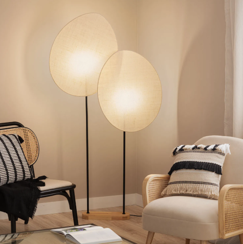 Lampa podłogowa Elliptica 2xE27 matal/tkanina