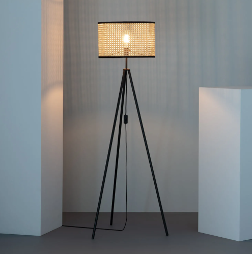Lampa podłogowa Huela E27 ratan