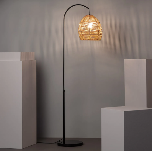 Lampa podłogowa Beyawo E27 liny konopne