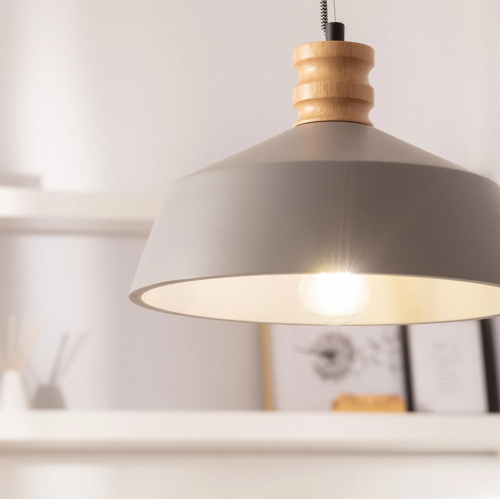 Lampa Wisząca betonowo-drewniana Kukojoa E27