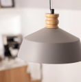 Lampa Wisząca betonowo-drewniana Kukojoa E27