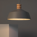 Lampa Wisząca betonowo-drewniana Kukojoa E27