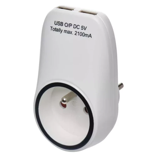 Gniazdo + 2x USB P0071 1× 2P + PE + 2× USB 5 V DC max. 2100mA