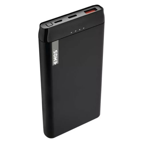 Powerbank EMOS ALPHAQ 10000mAh czarny microUSB + USB C slim